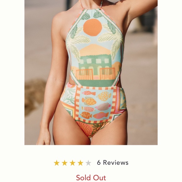 FARM Rio Mixed Scarves One-Piece Swimsuit - Picture 5 of 16